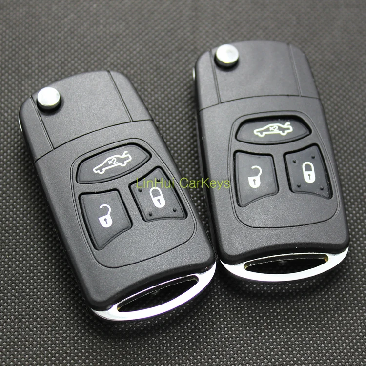 PINECONE для CHRYSLER 300C SEBRING JEEP WRANGLER COMPASS 3 кнопки Uncut Латунное лезвие Модифицированный корпус дистанционного ключа 1 шт. без сиденья