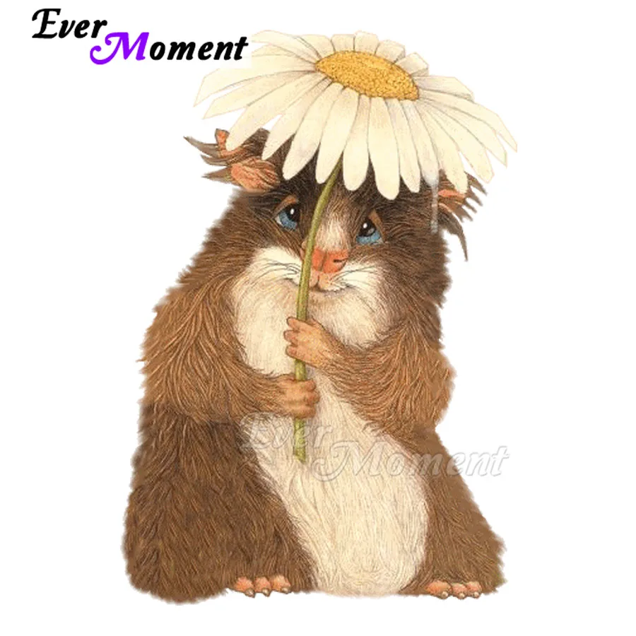 Полноразмерная картина из страз хомяк зонт хризантемы 5D алмазная вышивка