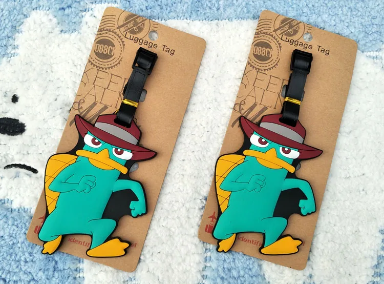 Perry the Platypus Мягкие Аниме фигурки Q мультфильм багаж ПВХ декоративный чемодан фигурка украшения метки игрушки новые подарки