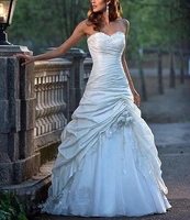 wedding gown a line vestido de noiva applique sequins sweetheart casamento white ivory plus size 2016 wedding dresses