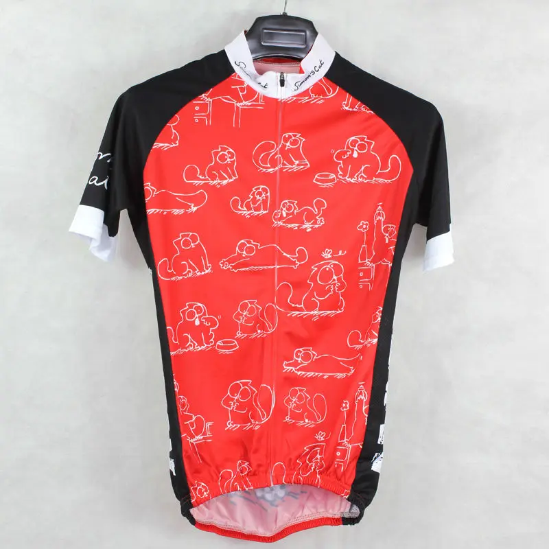 cycling jerseys New Mens Cycling Jersey Comfortable Bike shirt MEOW Alien SportsWear Cartoon cat Red clothing Size 2XS-5 | Спорт и