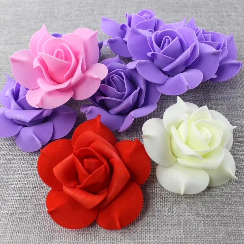 50 шт. 8 см Искусственный один цвет пены пятиугольник розы для свадьбы ручной