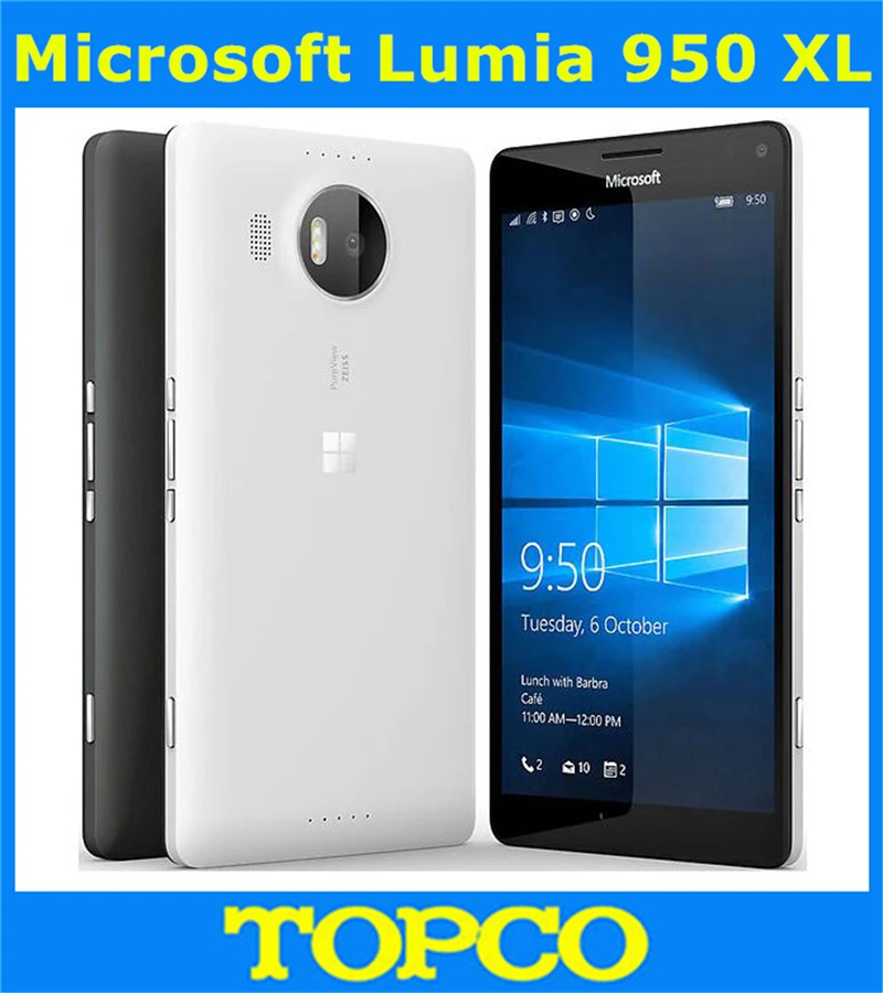 Разблокированный мобильный телефон microsoft Lumia 950 XL с ОС Windows 10, 4G LTE, GSM, 5,7 дюймов, 20 МП, четыре ядра, 3 Гб ram, 32 ГБ rom, 3340 мАч