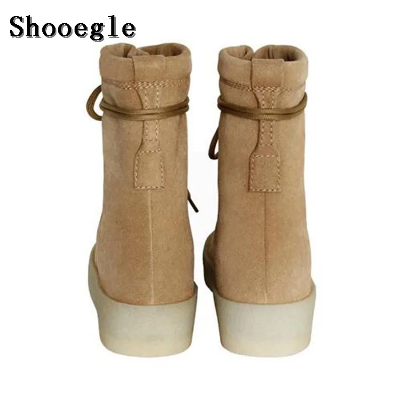 SHOOEGLE Chaussure Homme мужская обувь суперзвезды военные ботинки из крепа черные