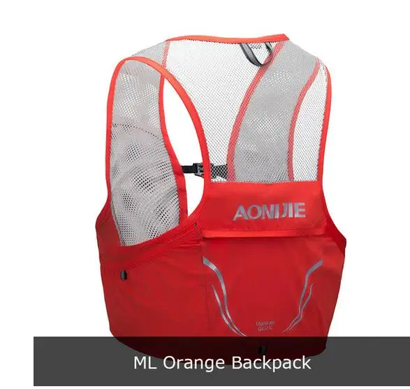 Orange-ML AONIJIE легкий дышащий 2.5L рюкзак для бега жилет сумка Велоспорт марафон Портативный Сверхлегкий походный 500 мл мягкая фляга - Цвет: Orange-ML