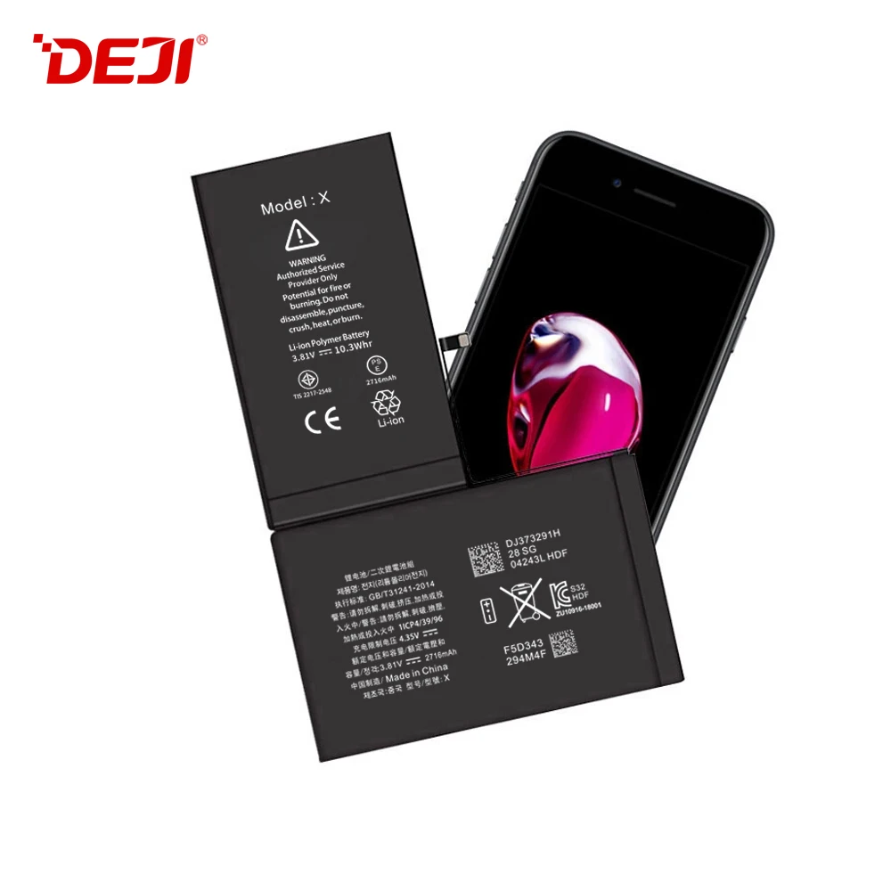 DEJI батареи для iPhone X 2716 мАч реальная емкость Замена Бесплатный Набор инструментов стикер ремонт телефона литий-полимерный аккумулятор