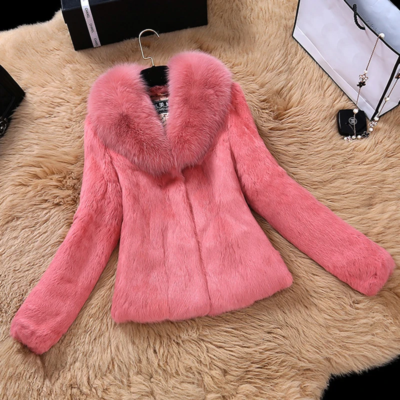 Женское пальто с натуральным мехом лисы короткая Дизайнерская куртка подкладкой