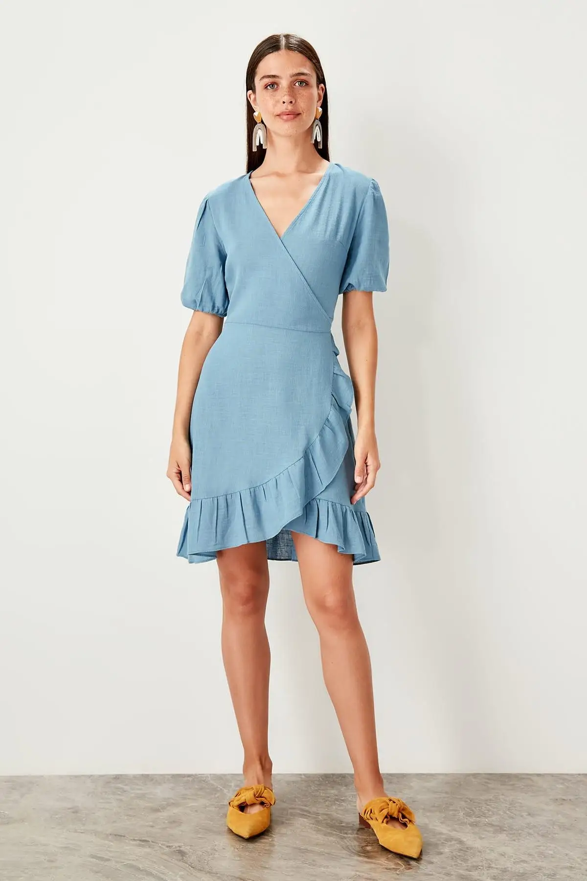 Trendyol Mavi Платье с ластовицей TWOSS19EL0141|Женские платья| |