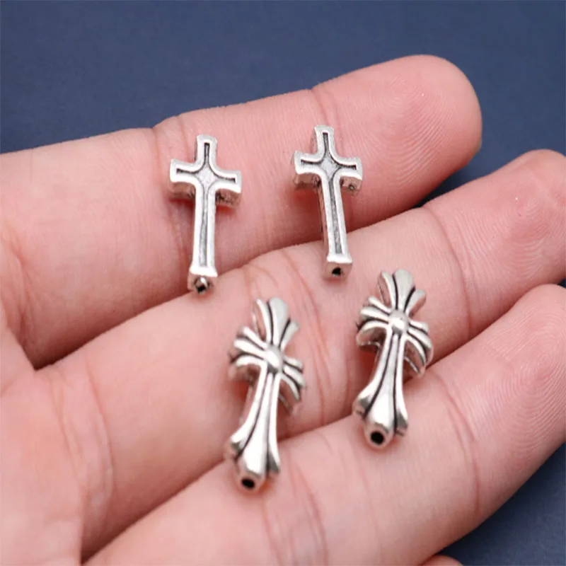 100 pieces. Hollow Jesus Cross Beaded Bracelet Necklace Medal. | Украшения и аксессуары