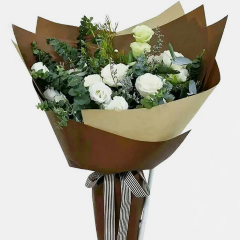 Двухцветная Цветочная крафт бумага цветочная упаковка для упаковки подарков