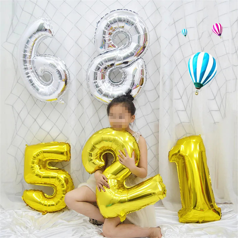 Высокое качество 32 дюймов Количество воздушных шаров синего черного и золотого