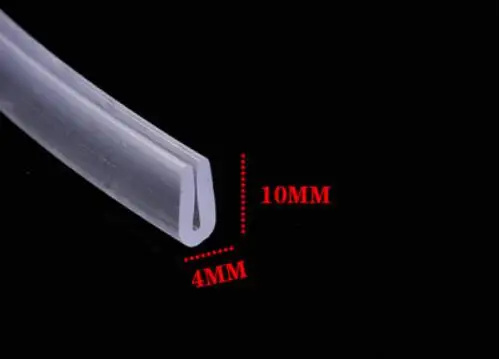 4x10mm 2 метра U канальная Резина стекло уплотнительная полоса душевая комната дверь и Окно Стекло край отделка остекление уплотнитель края двери защита - Цвет: 4x10mm
