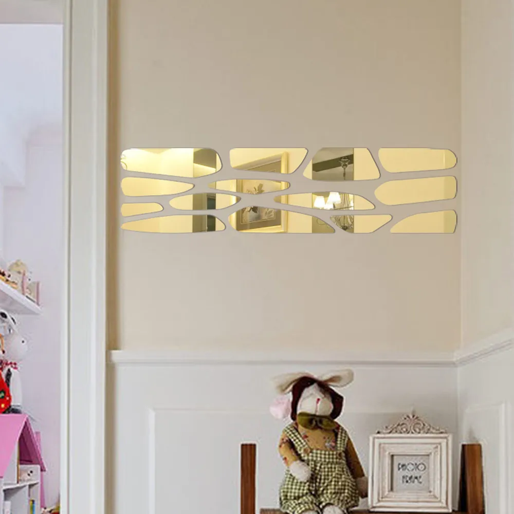 3d настенная наклейка s на стену современный зеркальный Стиль съемная Настенная