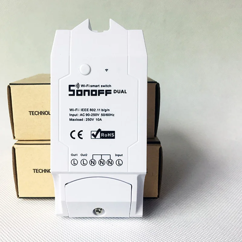 Sonoff двойной Интеллектуальный переключатель беспроводной WiFi умный переключатель модуль дистанционного управления умный дом автоматизация синхронизации через ios android
