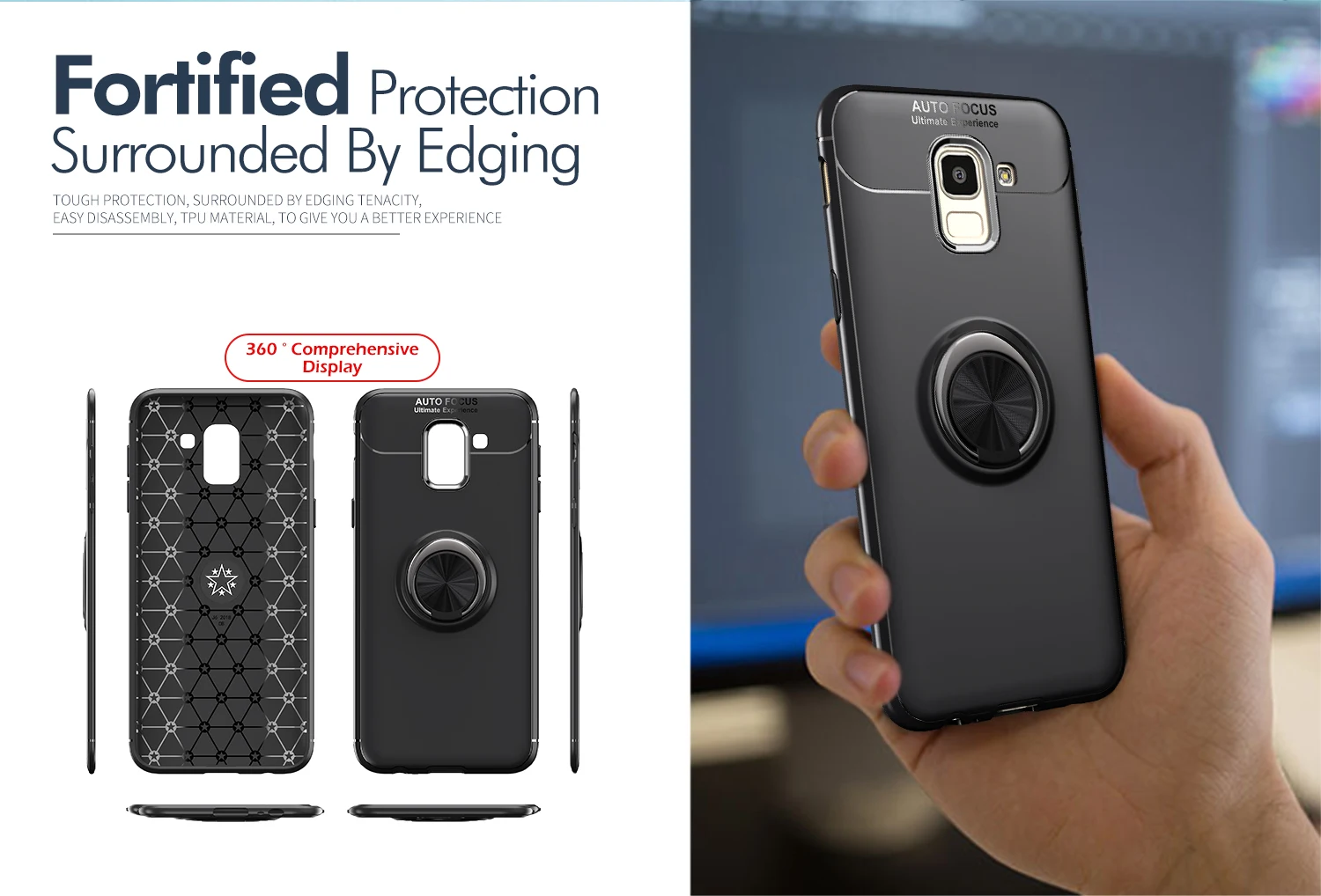 Car Magnetic Hybrid Armor Case for Samsung Galaxy J6 2018 J600 Ring SM-J600F SM-J600F/DS SM-J600FN SM-J600FN/DS Phone Cover | Мобильные