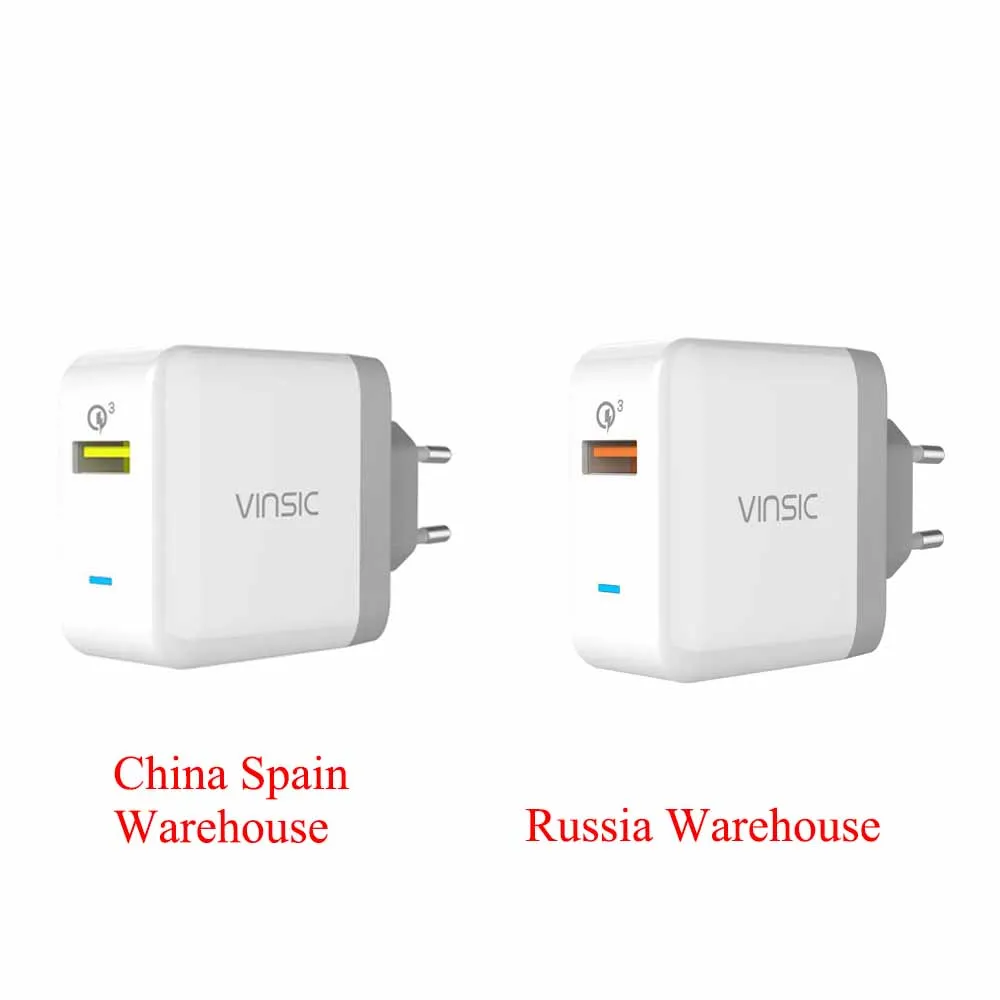 Внешний аккумулятор VINSIC Quick Charge 3 0 QC3.0 USB настенное Зарядное устройство Походное