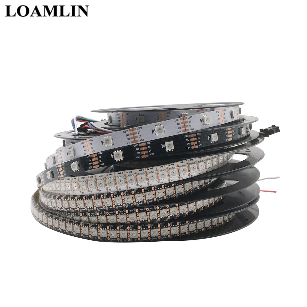 SMD5050 WS2813 умные светодиодные полосы пикселей Белый Черный PCB Dual усилитель сигнала