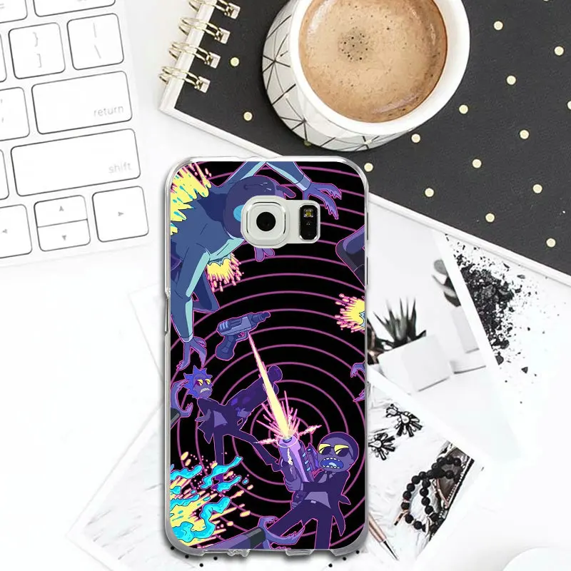 Мягкие TPU чехол для телефона Samsung Galaxy S2 S4 S5 S6 S7 S8 S9 Edge Plus Примечание 2 3 4 5 8 Рик и Морти