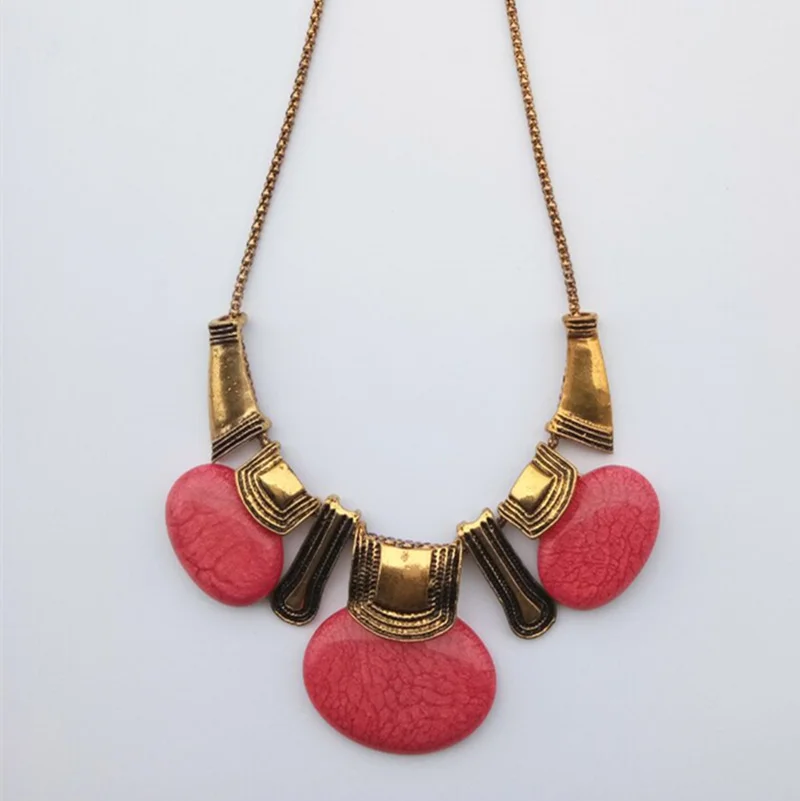 Модное ожерелье s для женщин большое имитированное с драгоценным камнем