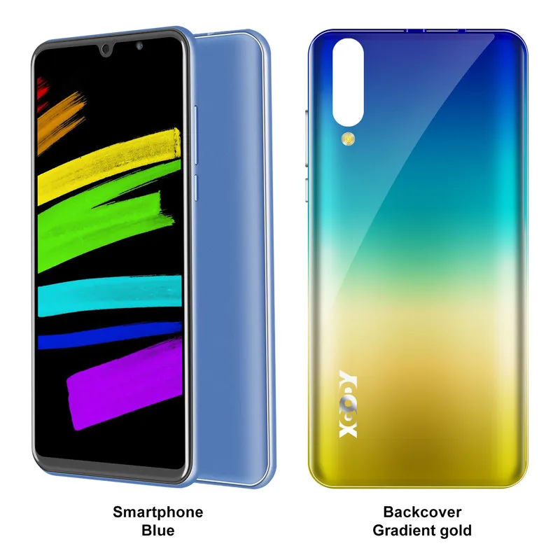 Blue add yellow case Мобильный телефон XGODY P30, Android 9,0, 6 дюймов, 18:9, 2G, 16G, мобильный телефон MTK6580, четыре ядра, две sim-карты, 5Мп, камера, gps, 3g, мобильный смартфон - Цвет: Blue add yellow case