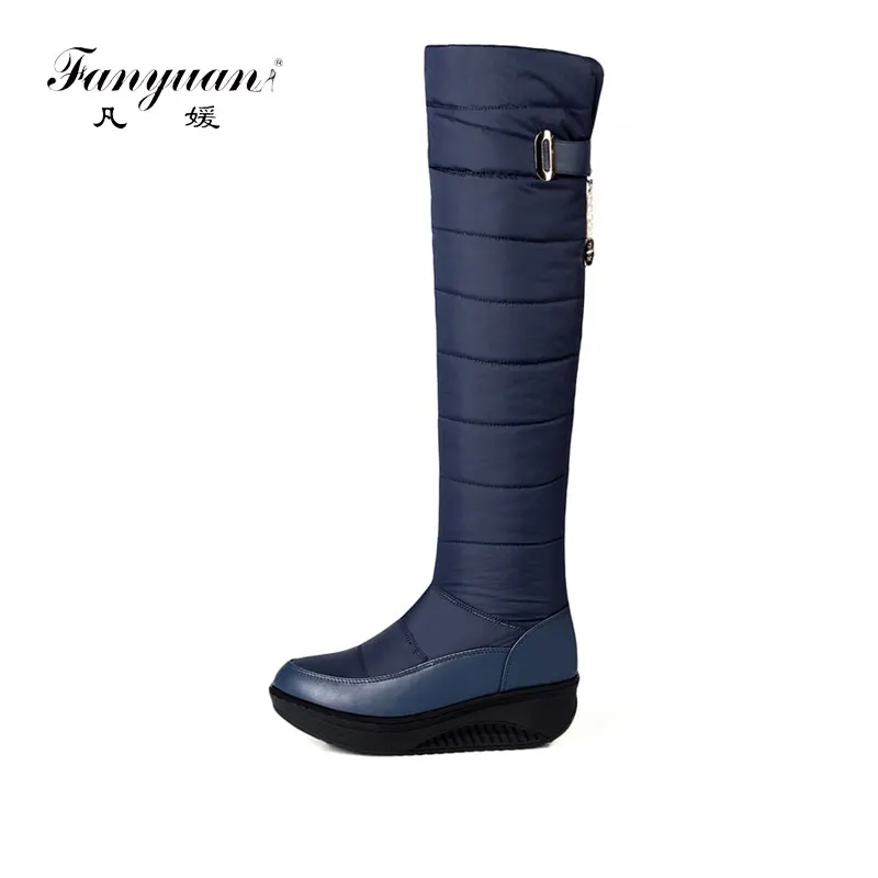 

Fanyuan Size 35-44 keep new warm fur over the knee high women snow boots women's fashion autumn boots winter shoes Sweet chain