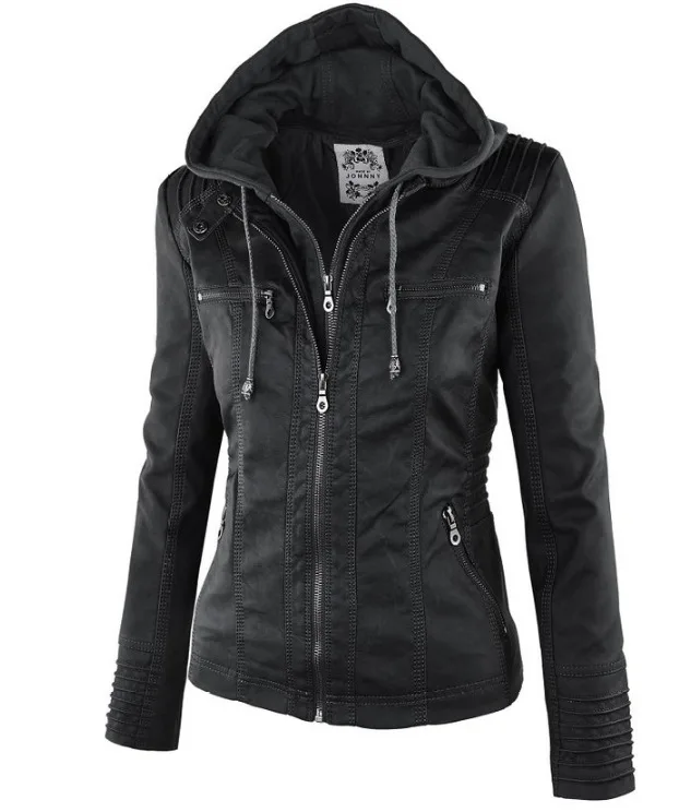 Nicesense осень Veste Cuir Femme кожаные куртки женские пальто Manteau Femme Jaqueta De Couro мотоциклетные куртки с капюшоном