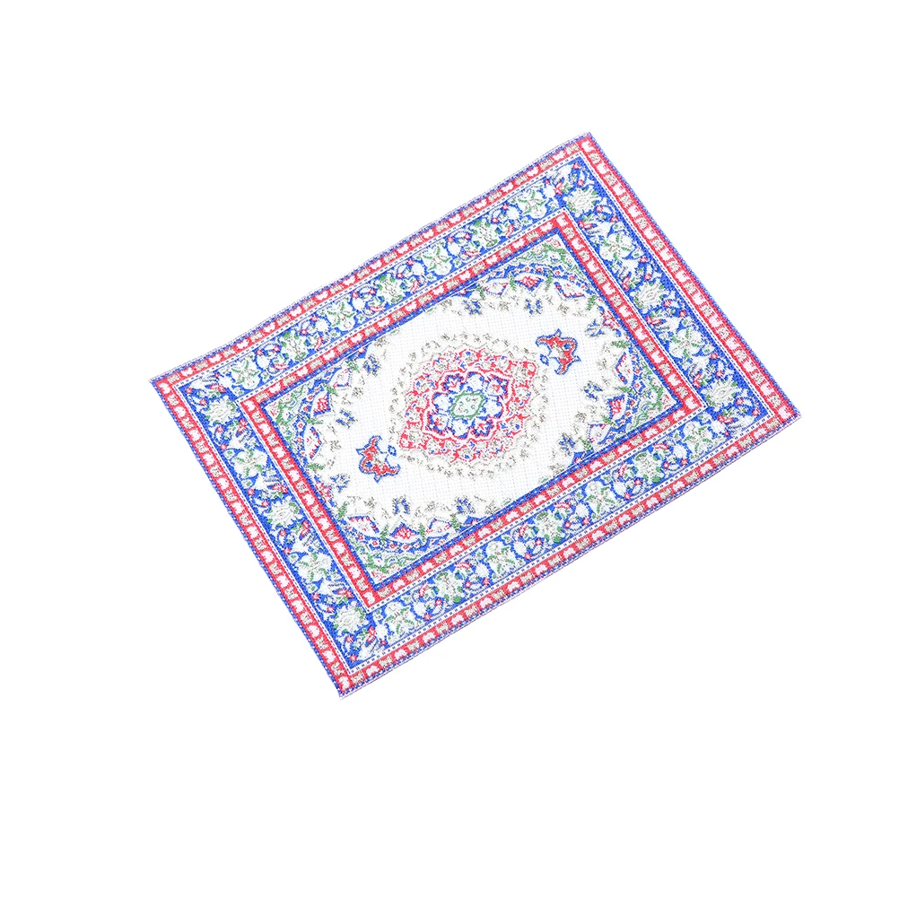 1:12 Кукольный домик миниатюрный вышитый ковер тканый цветочный напольные