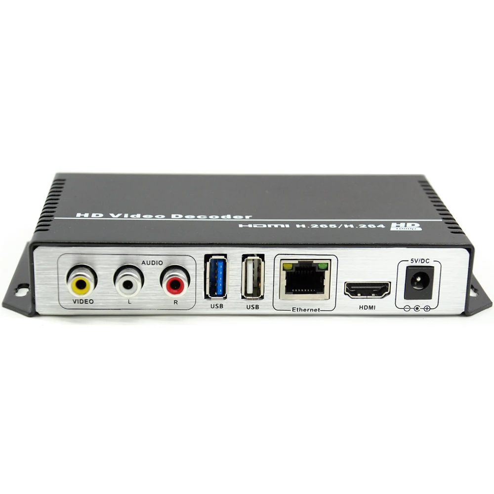 H.265 Ultra HD 4K декодер для видео и аудио IP потоковой HDMI + CVBS AV поддержка вывода