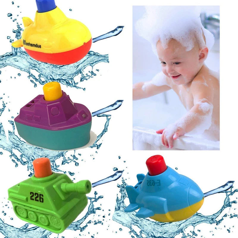 Baby Mini Cute Bath Float Boat Cool Swimming Pool Beach Bathroom Ship Water Floating Learning Toys For Toddler 4pc/set | Игрушки и хобби