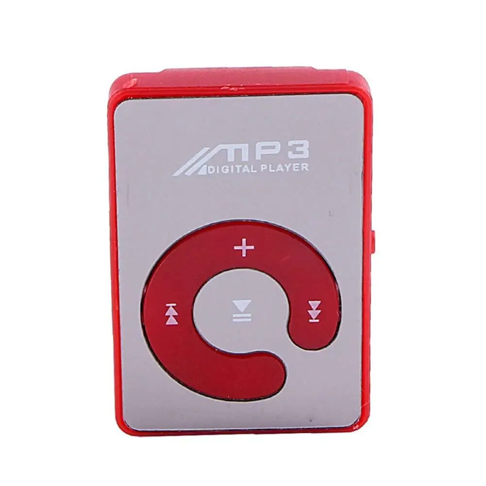 Мини mp3 плеер с зеркальным зажимом USB поддержка 8 ГБ SD TF карта красный цифровой MP3