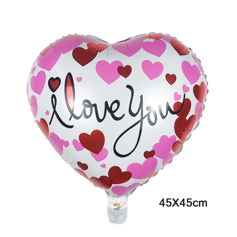 50 шт 18 дюймовые воздушные шары в форме сердца I Love You фольгированные гелиевые