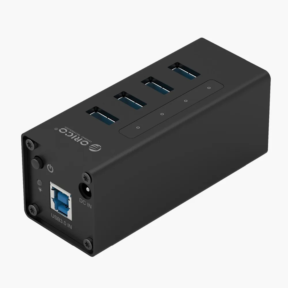 ORICO концентратор USB алюминиевый 4 порта USB3.0 концентратор с 12V питания 5 Гбит/с ноутбук концентратор для Windows/Mac/Linux-черный