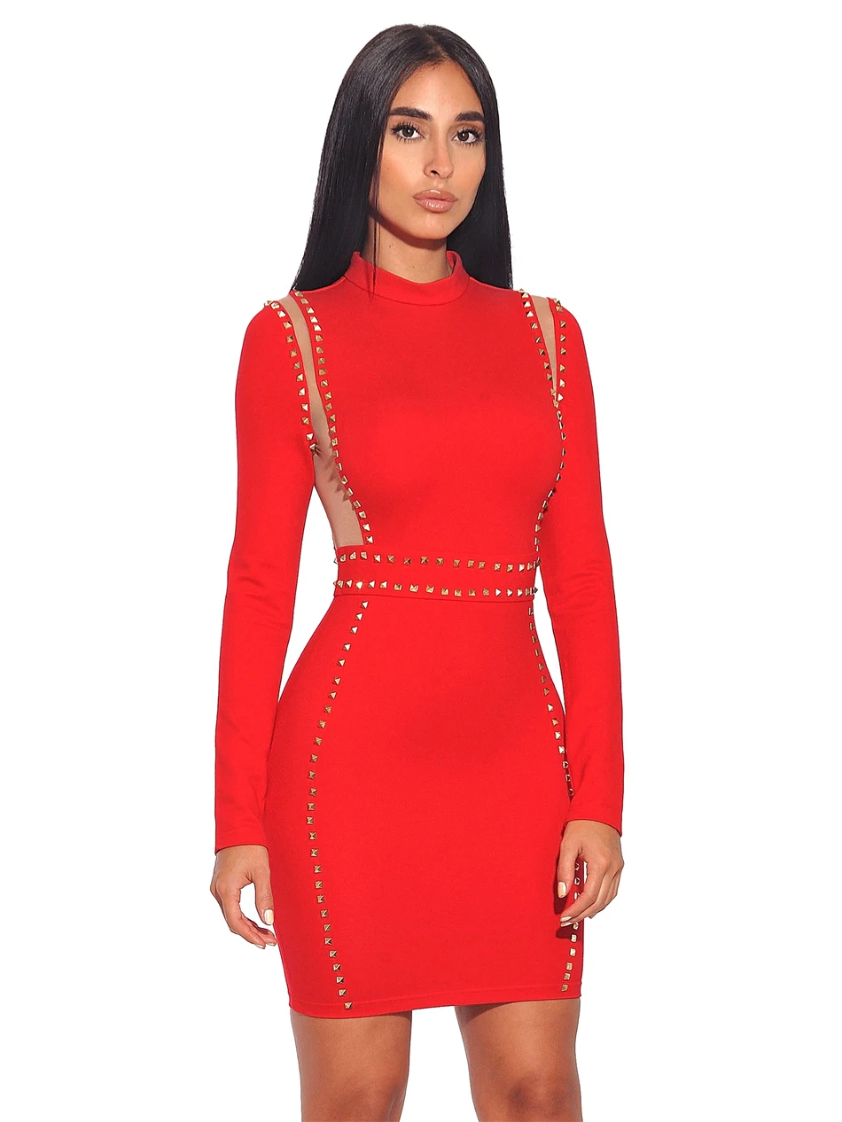 Бандажное платье дизайнерское Новое поступление 2020 красные черные золотые