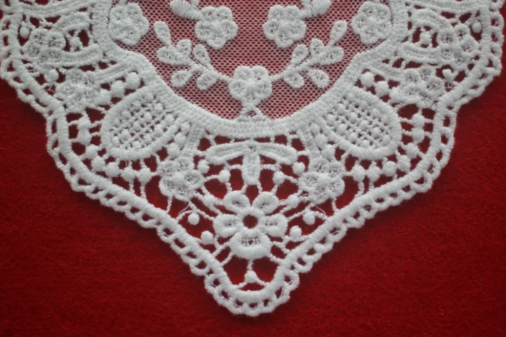 20 шт./лот 22 см * 23 аппликация на шею хлопок белый цветок леди мотив Венецианская