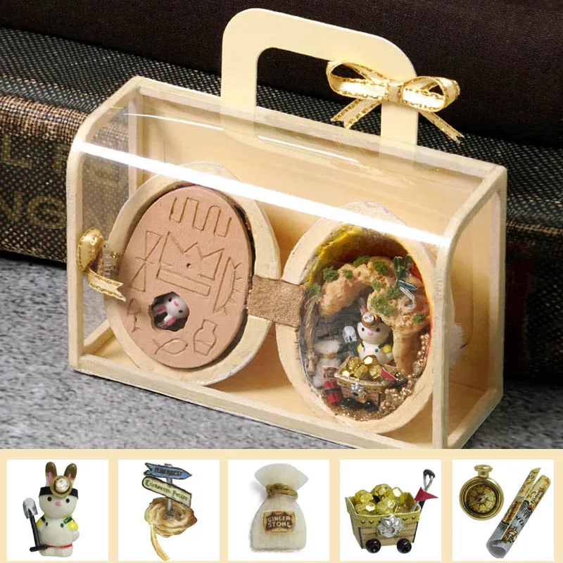 R-004 DIY Кукольный дом коробка театральные игрушки мебель 3D Деревянный миниатюрный дневник кукольный домик игрушка для детей подарки на день рождения семена мира R-002 - Цвет: R-004