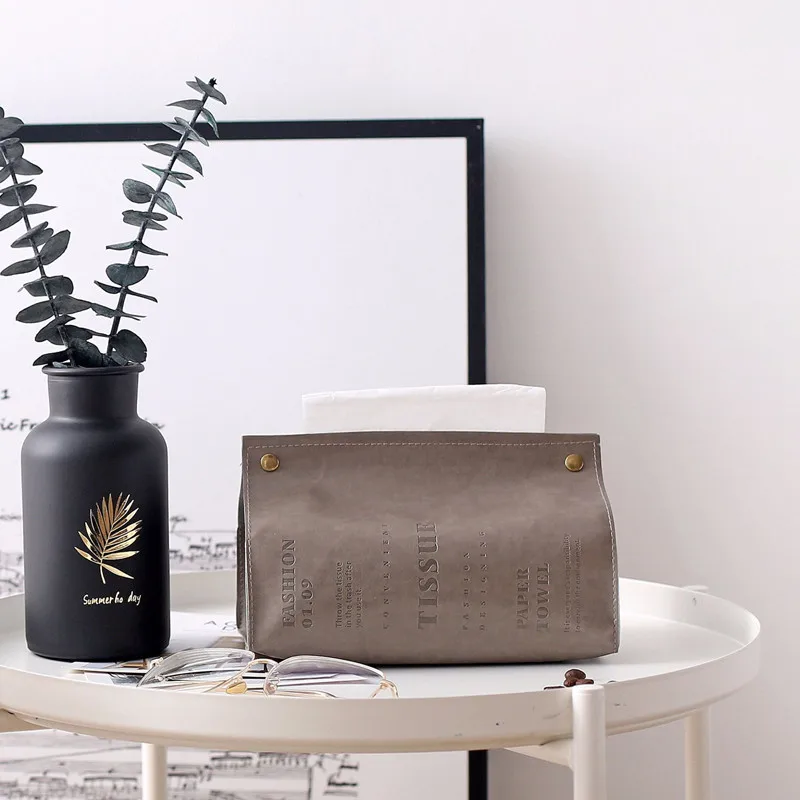 Держатель для салфеток из искусственной кожи дома и автомобиля с глубокой