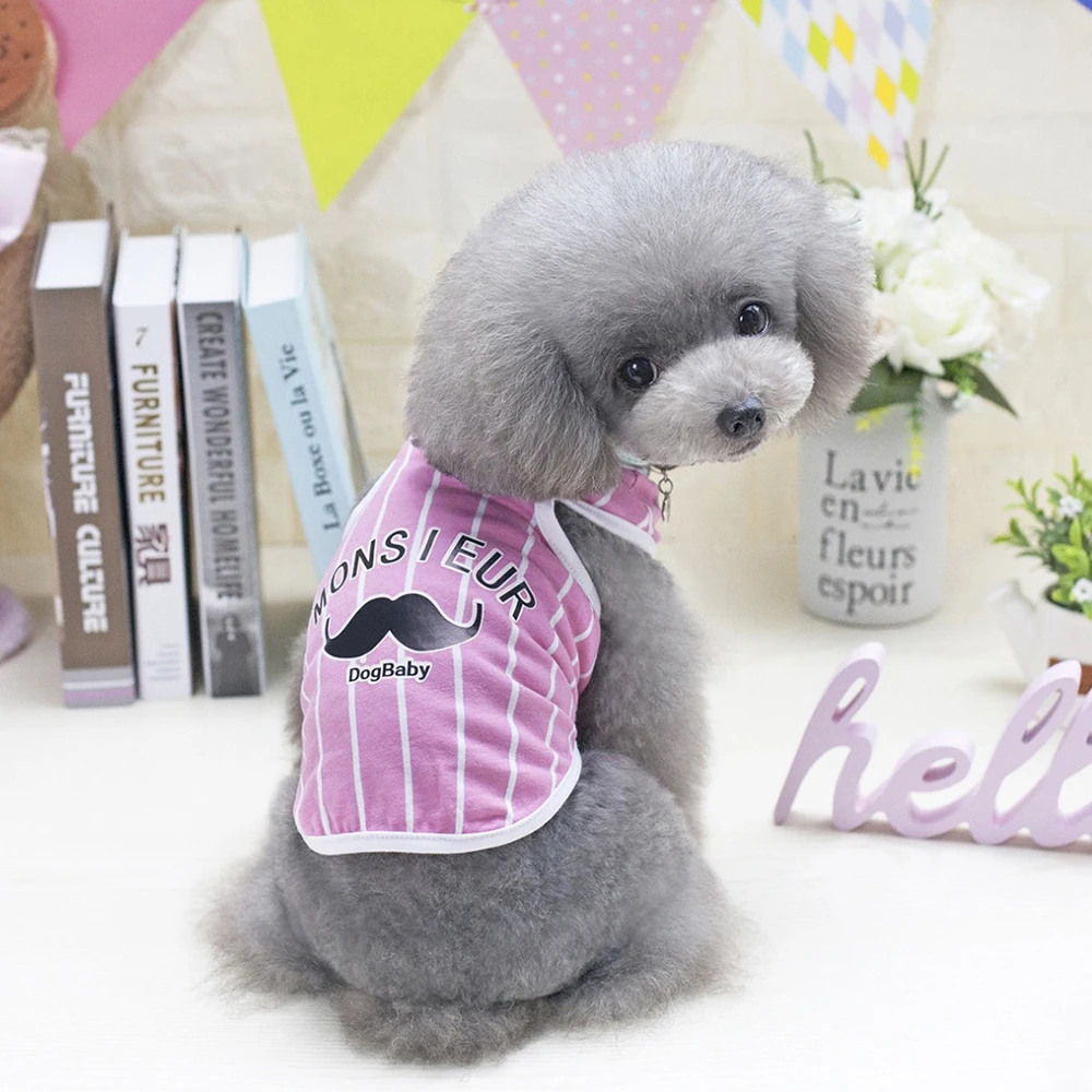 Летняя жилетка для щенков одежда маленьких собак кошек хлопковая футболка милая