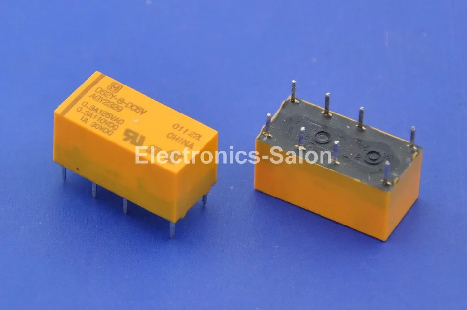 

( 2 pcs/lot ) DS2Y-S-DC5V Miniature Signal Relay, DPDT / 2 Form C