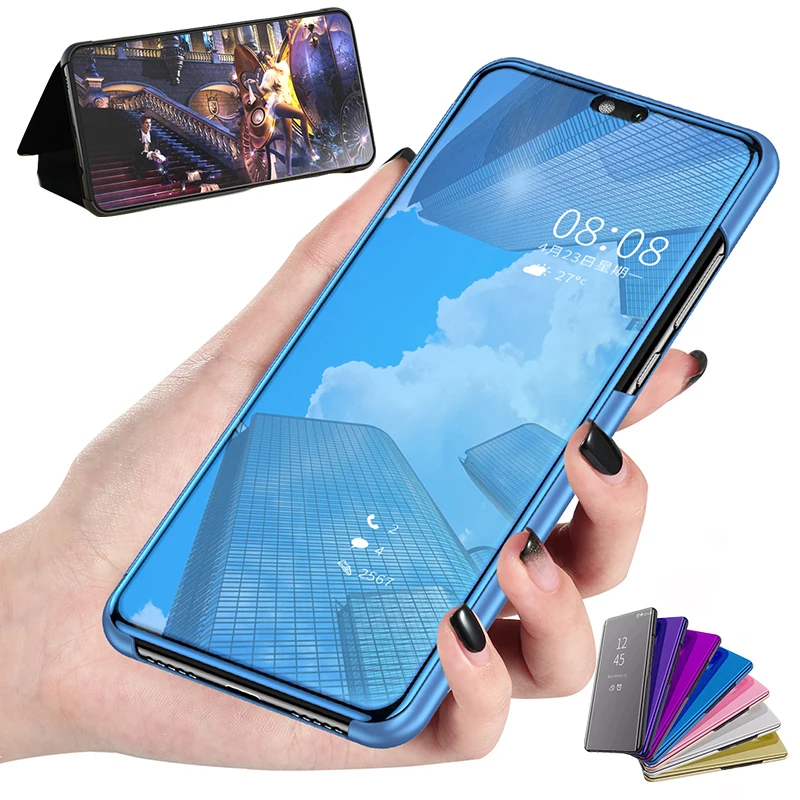 Умный зеркальный чехол для Samsung Galaxy A10 A20 A30 A40 кожаный книжка с откидной крышкой 20 30