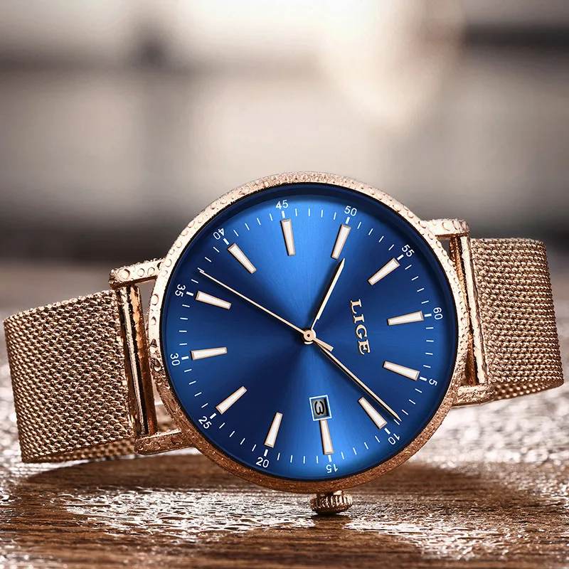 LIGE мужские часы Лидирующий бренд повседневные модные наручные Аналоговые