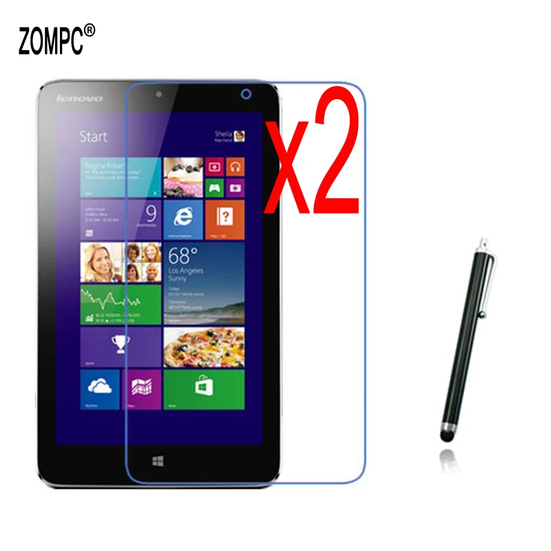 2x защитная пленка + чистая ткань 1x Стилус прозрачная для ЖК экрана Lenovo Miix 3 830 ZTH Miix3
