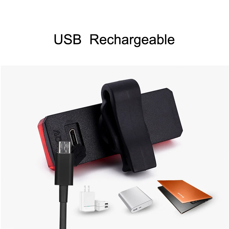 USB перезаряжаемая велосипедная задняя фара светодиодный фонарь