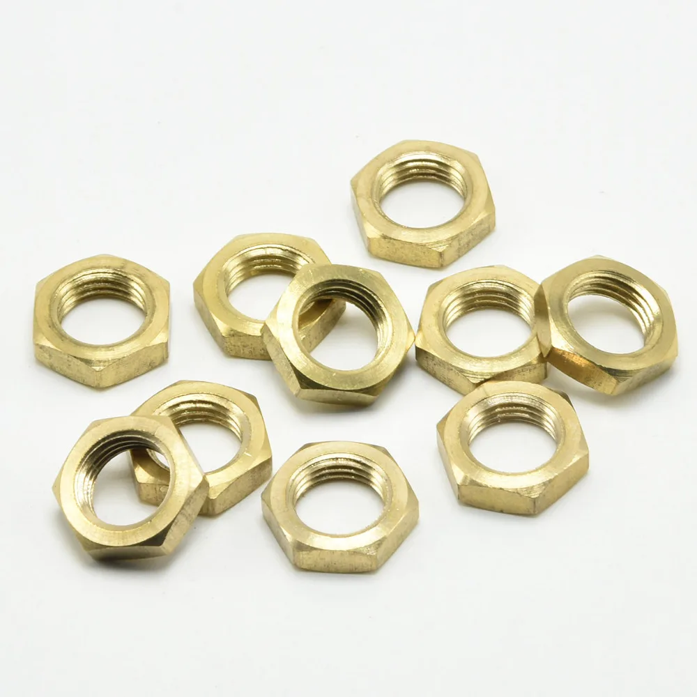 M10 Hexagon Nuts Copper 10mm Female Thread Lamp Fastening Nut 3/4/5MM Thickness Lighting Tooth Tube's Screw 50PCS | Обустройство
