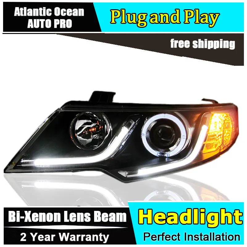 

head lamp Car Styling for Kia Forte Headlights 2011-2014 Cerato LED Head light DRL Lens Double Beam HID KIT Xenon bi xenon lens