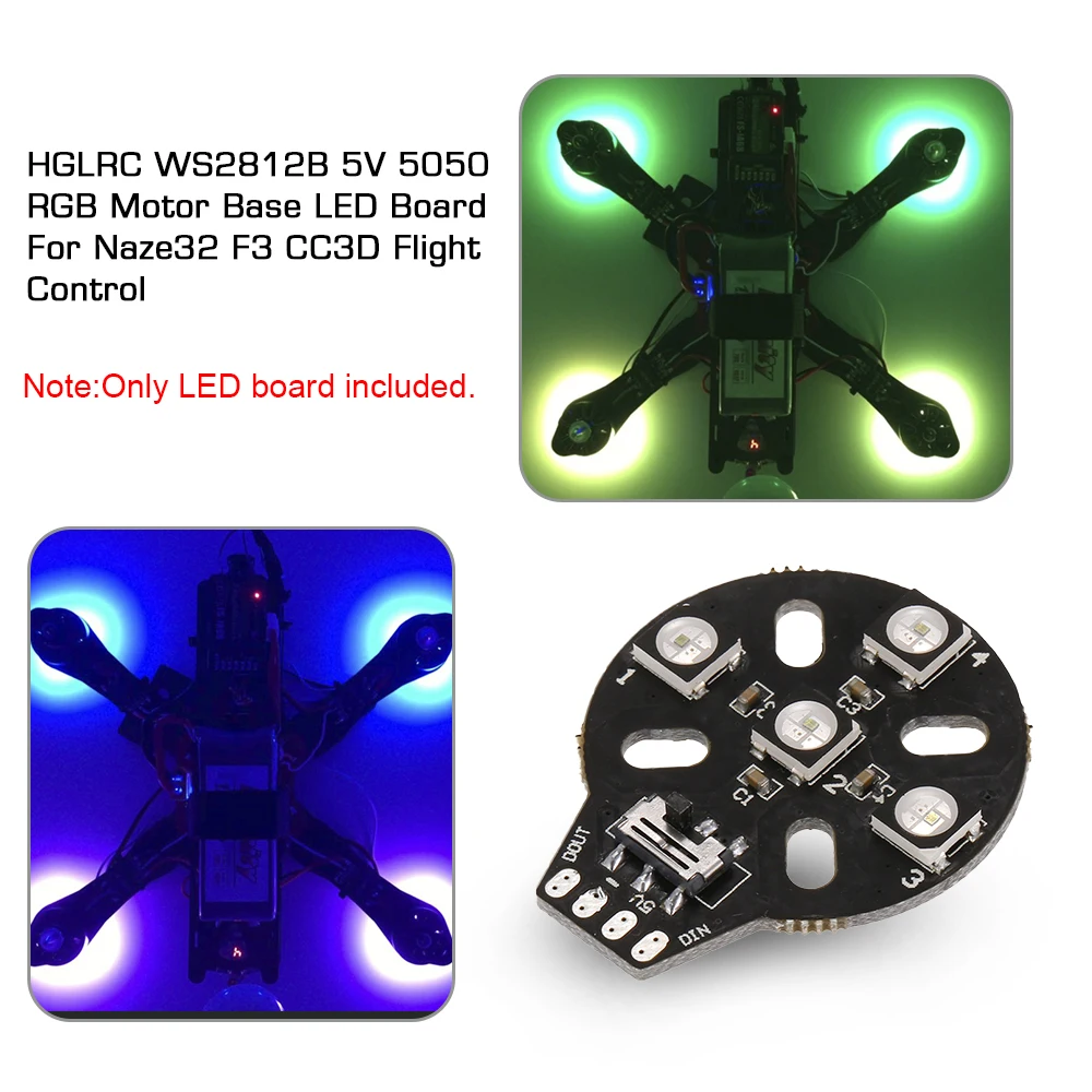 4pcs WS2812B 5V 5050 RGB Motor Led Board for Naze32 F3 CC3D Flight Control RC Racing Drone Quad LED Light Lamp Quadcopter Part | Игрушки и