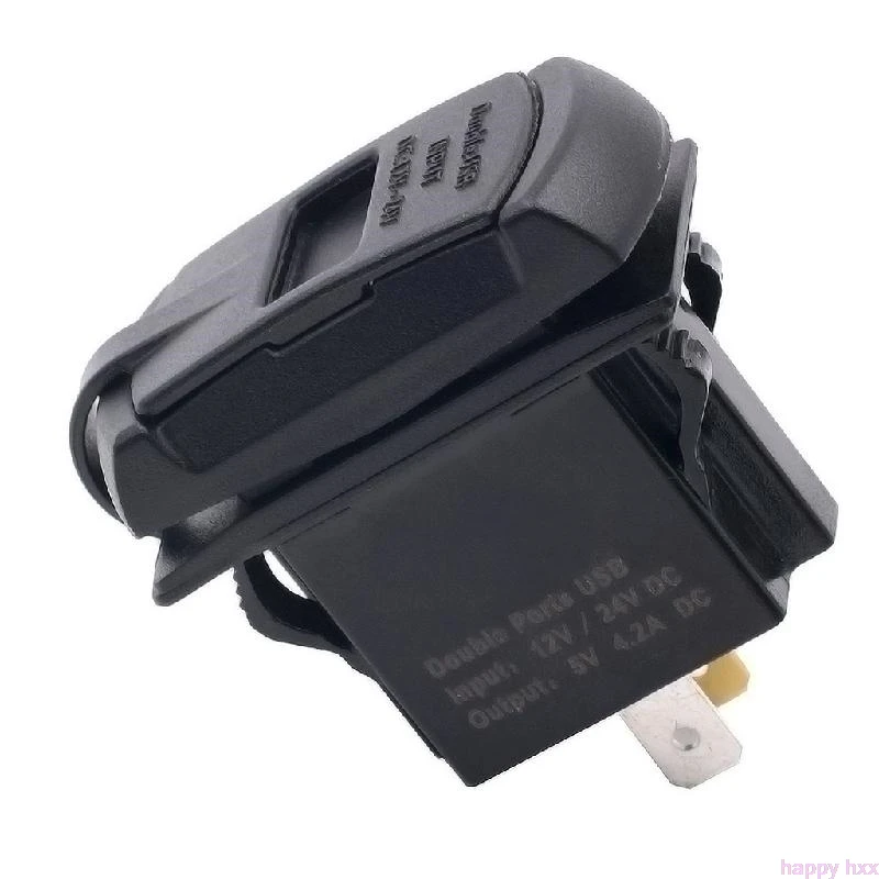 Двойной USB 12V автомобиль Лодка розетка кулисный переключатель Панель с Напряжение Вольтметр Красный