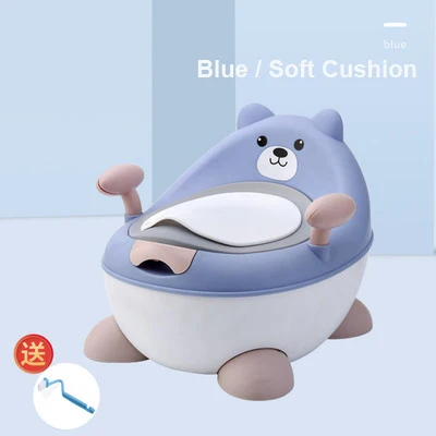 Blue Soft Cushion Стиль медведь Детский горшок Многофункциональный унитаз Горшок детский горшок тренировочный горшок для девочки горшок для мальчика стул унитаз - Цвет: Blue Soft Cushion