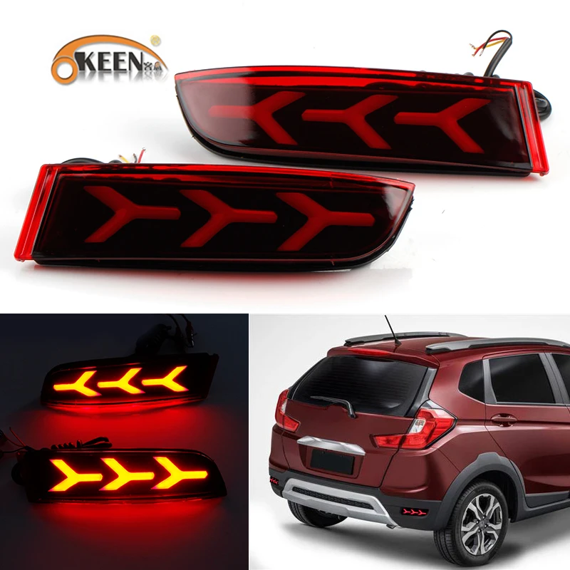 2PCS for Honda WRV WR-V 2017 2018 LED Rear Bumper Reflector Brake Lights Red Light Parking Warning Brake Tail Lamp