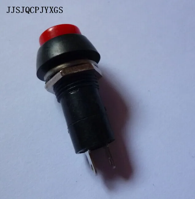 

JJSJQCPJYXGS 200 Pcs Red Round Cap Momentary 2 pin Push Button Switch without wire end