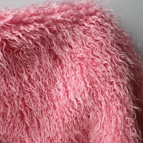 Розовая монгольская курчавая овечка из искусственного меха шуба реквизит для